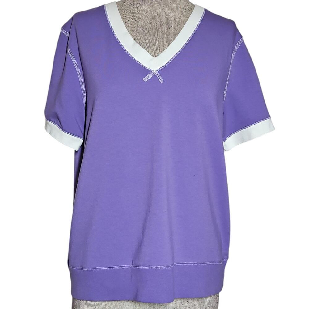 Kim Rogers Cotton Blend Purple Tee Size Medium